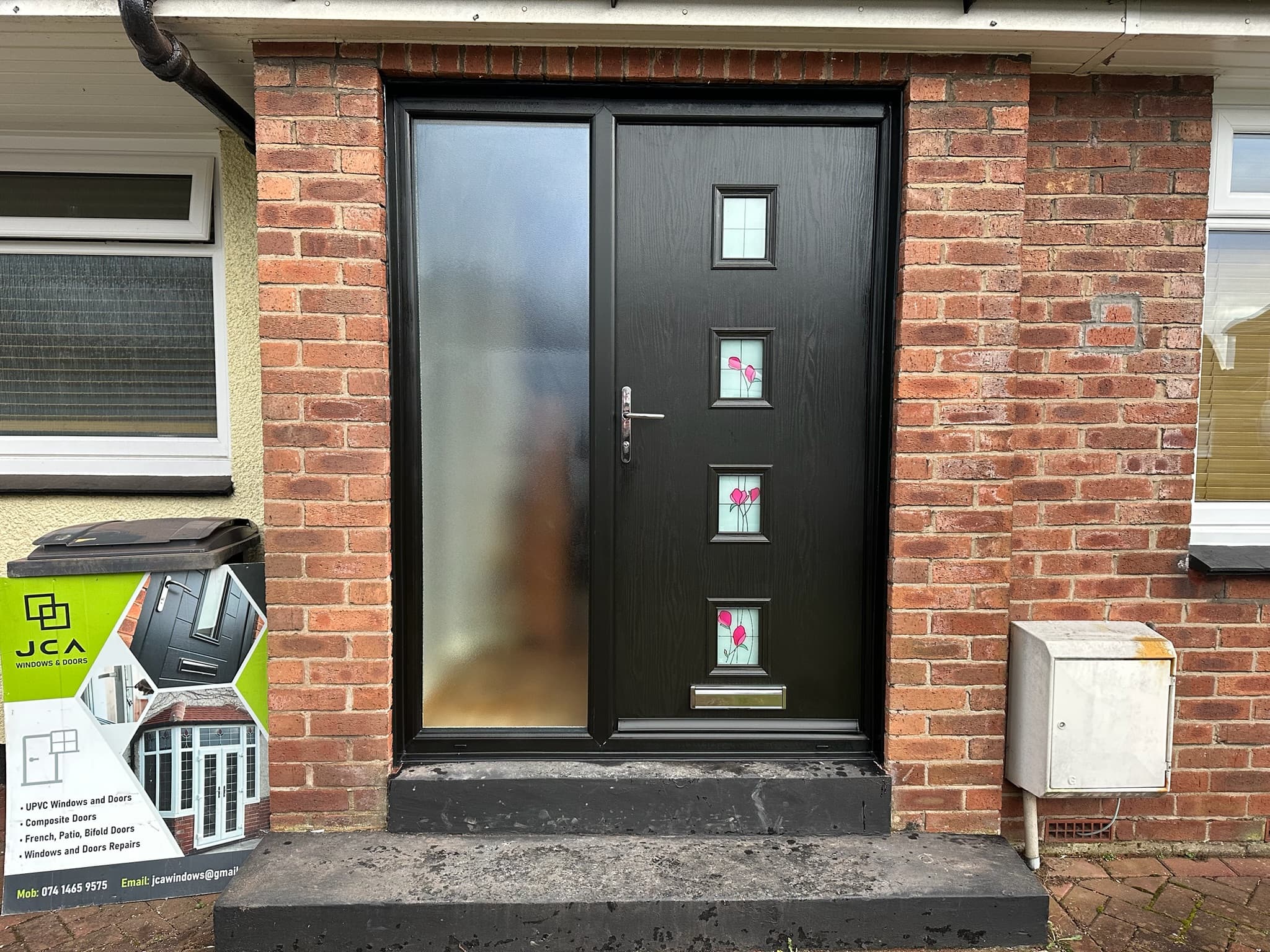 Interior and exterior door fitting