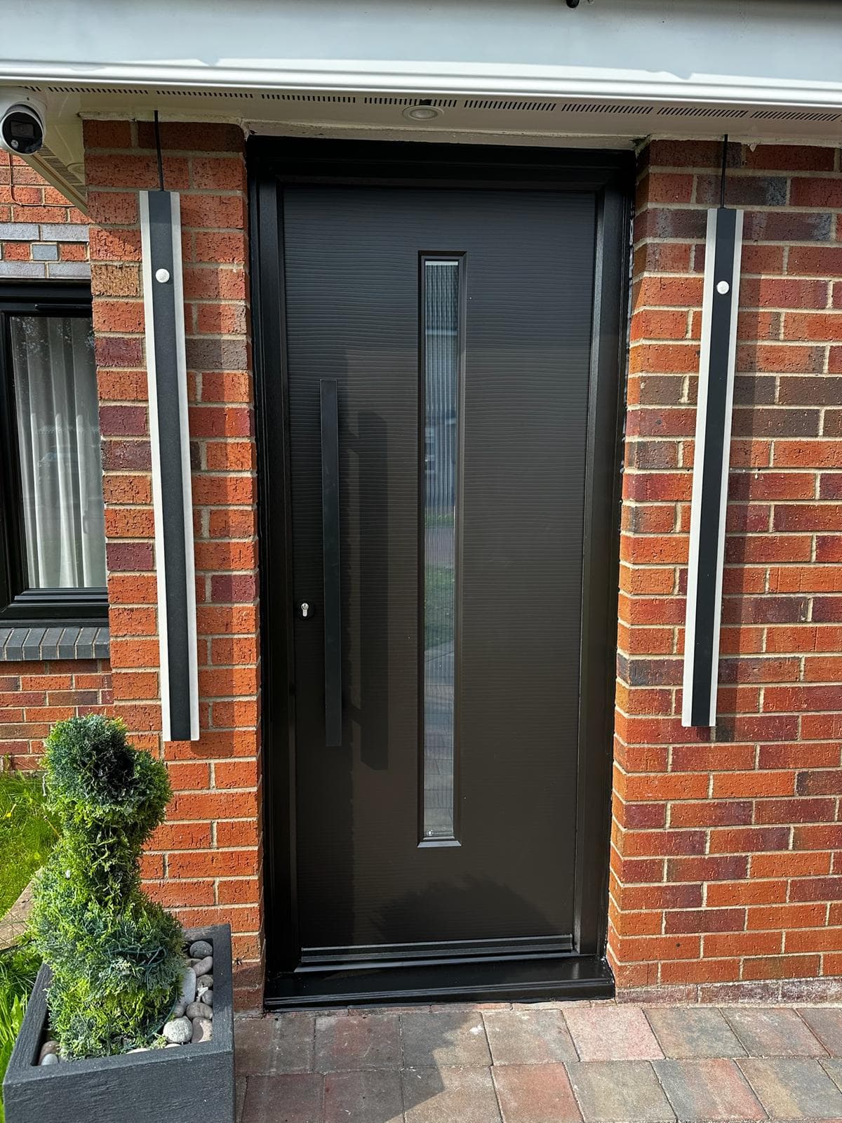 Black composite front door